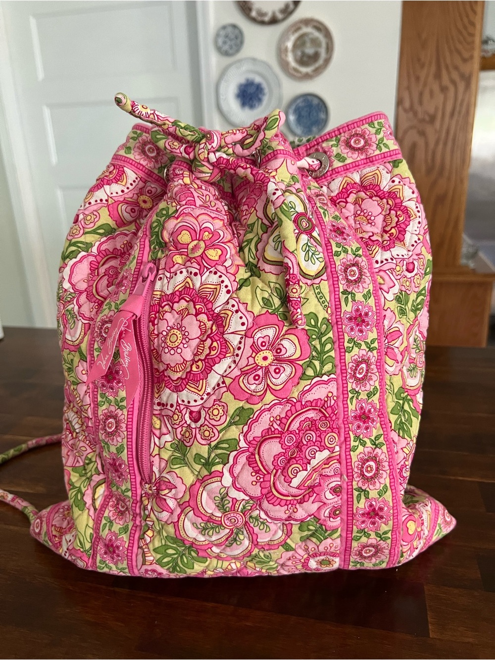 Vera Bradley Petal Pink Drawstring Backpack (retired)